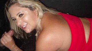 Married blonde sucking two big cocks in the glory hole of the Swing house and... Porn Video